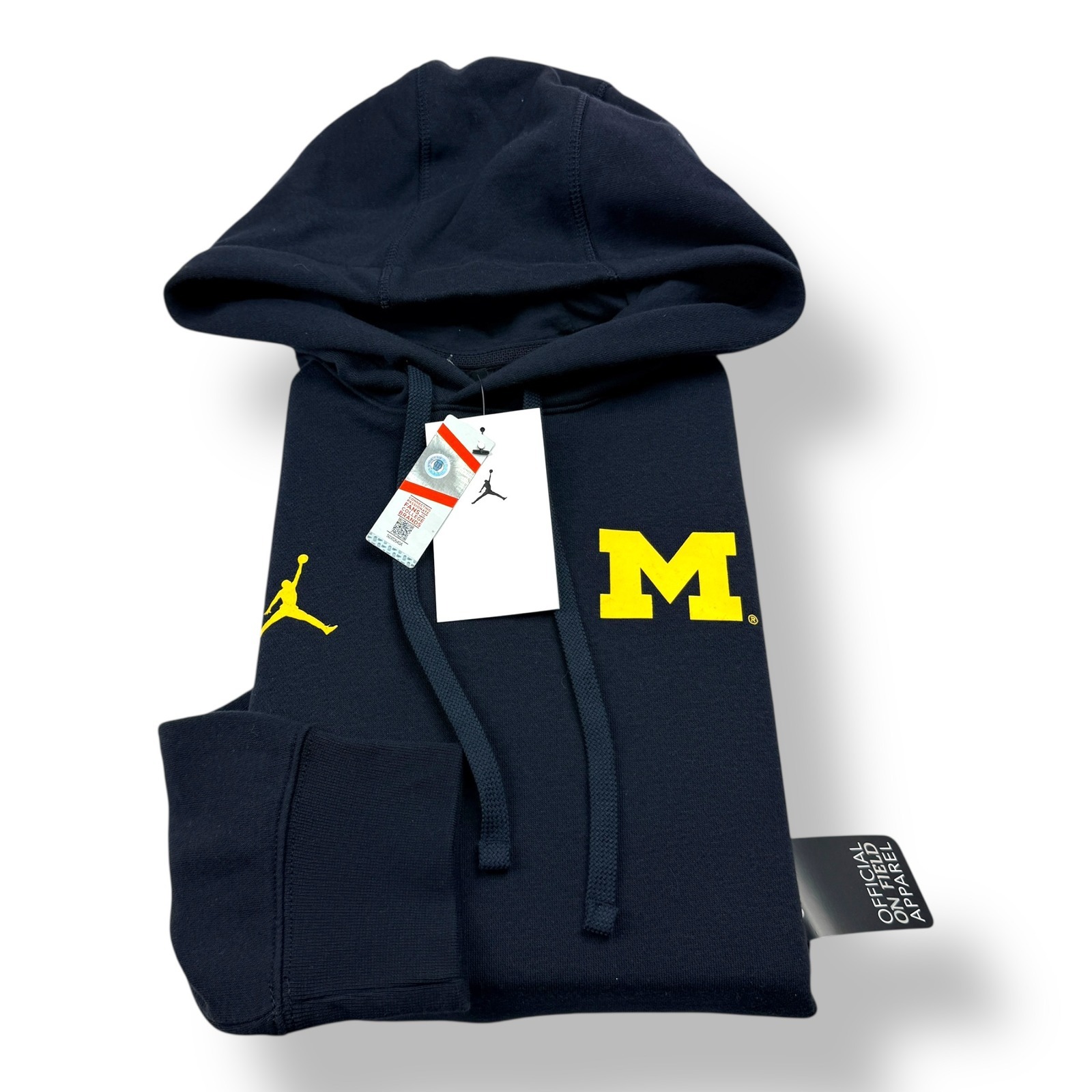 Nike Jordan Michigan Wolverines Football Hoodie Mens Small Navy Blue Dz8787-426